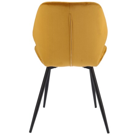 Krzesło tapicerowane welurowe MILARE musztardowe