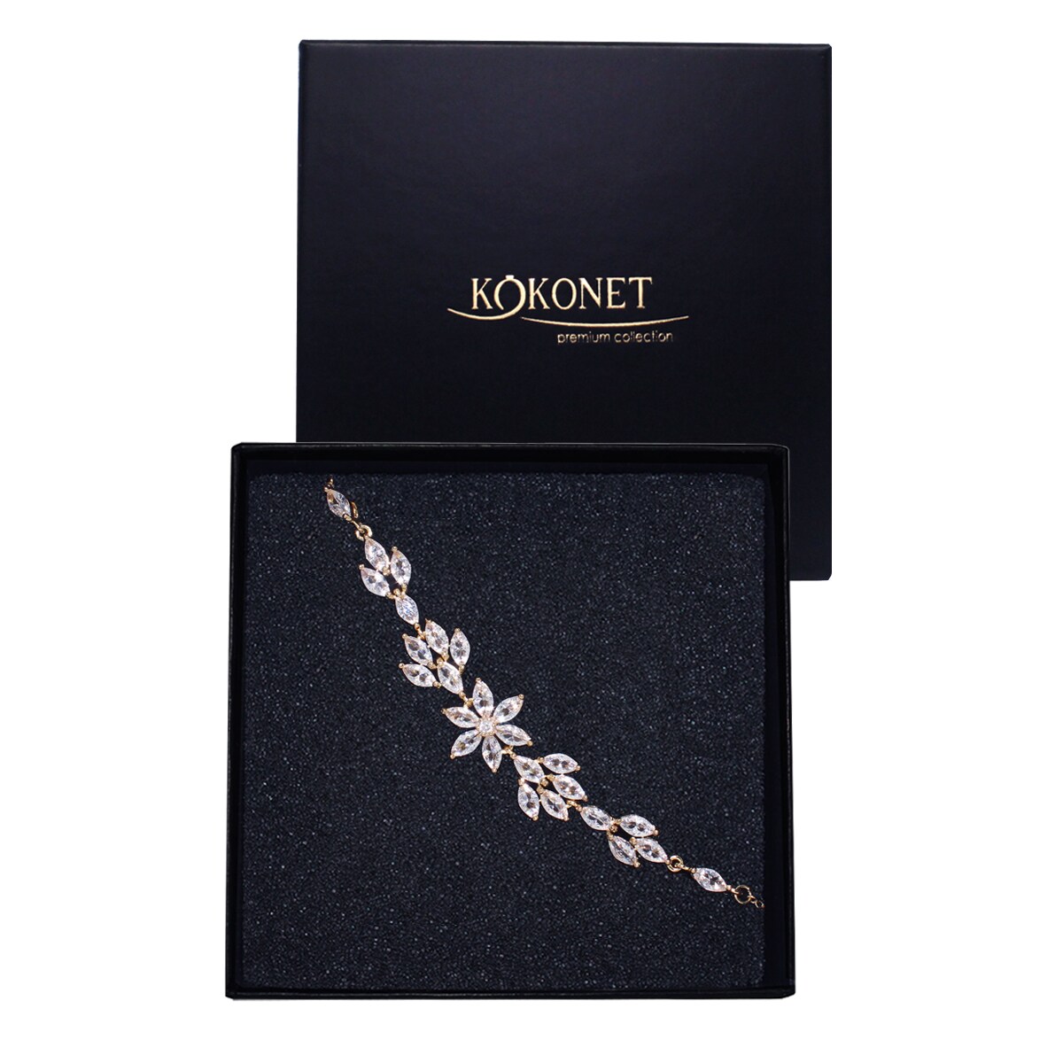 Bransoletka ślubna złota ślubna cyrkonie lekka boho RUSTYKALNA zapięcie jakość