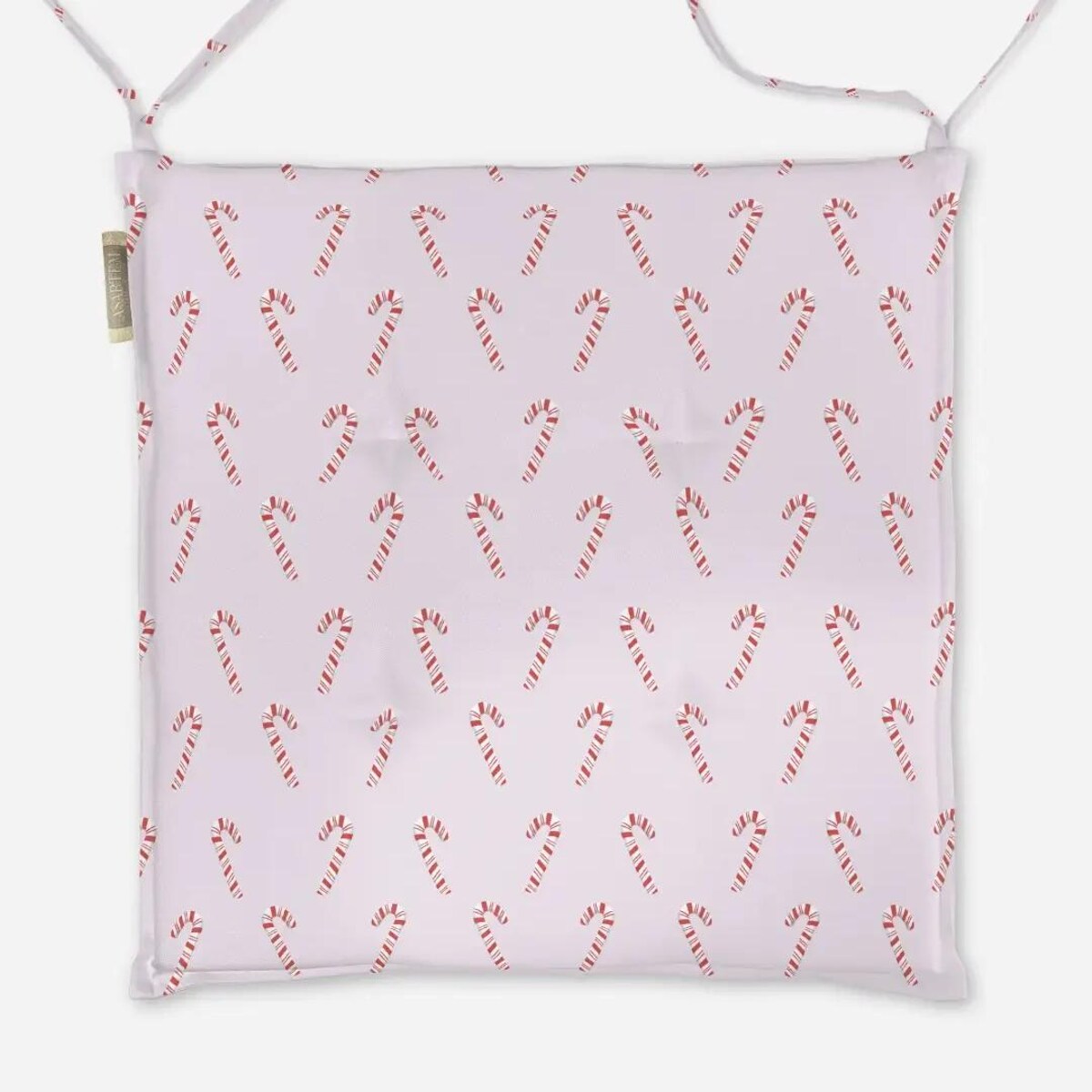 Poduszka świąteczna na krzesło - Laski świąteczne - róż