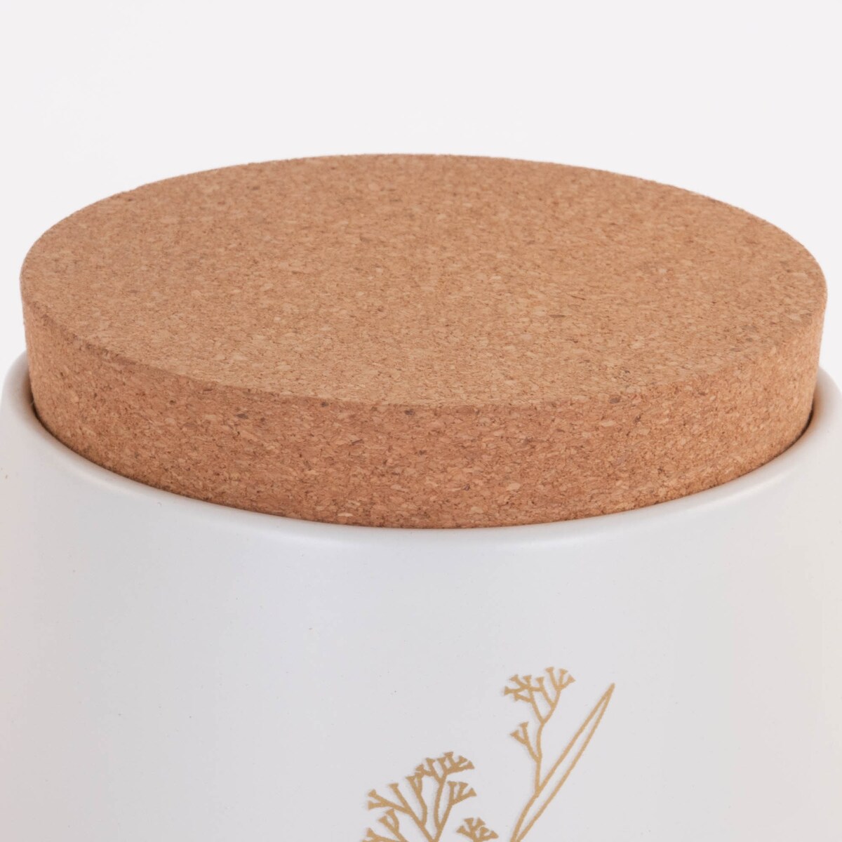 Pojemnik metalowy biały z korkową pokrywką 750 ml TEA