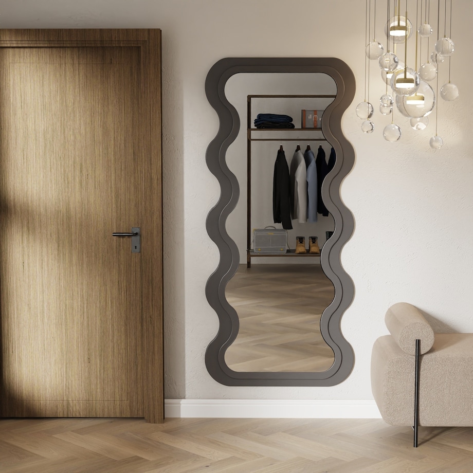 Lustro w nieregularnej ramie 180x80cm czarne