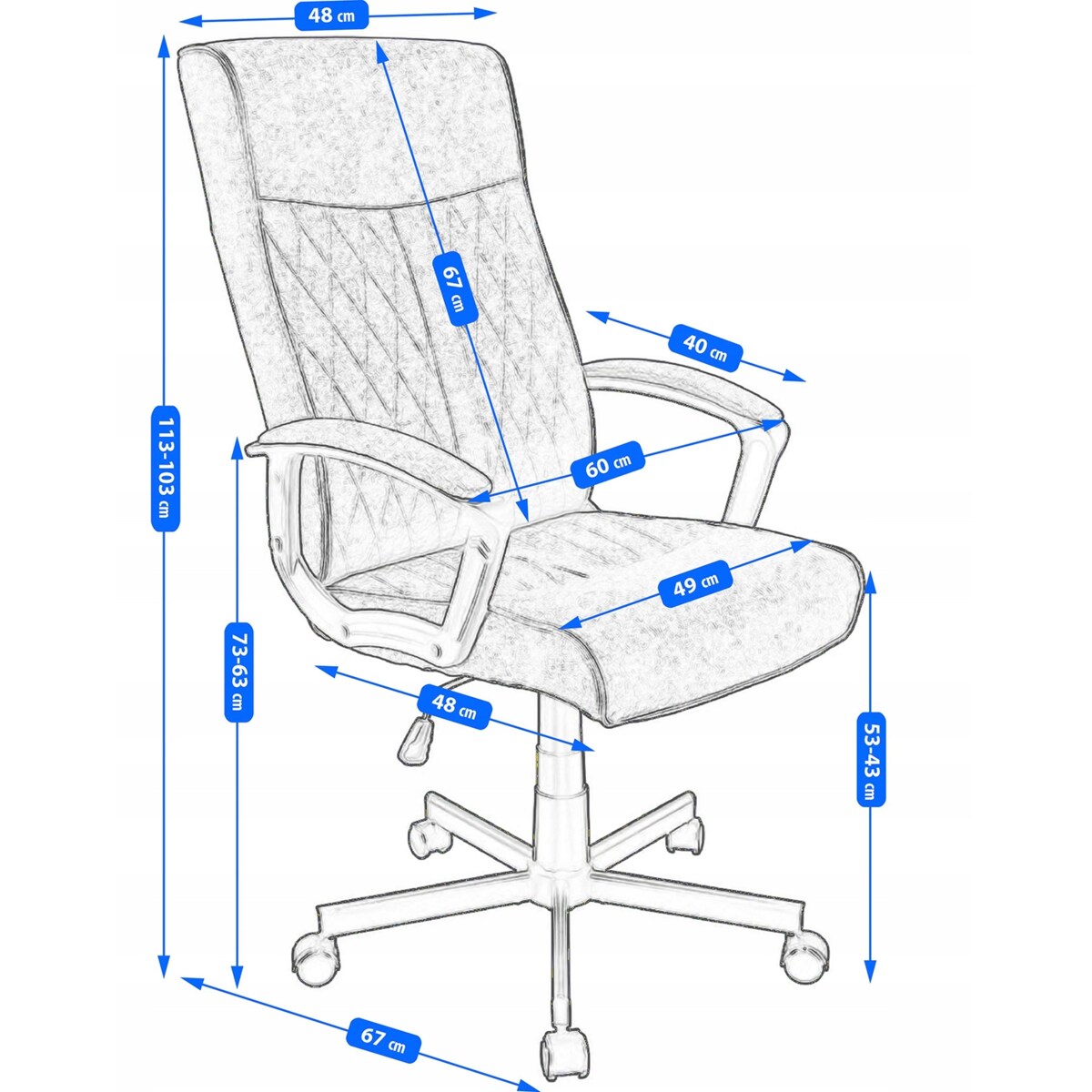 Fotel biurowy COMFORT pikowany szary