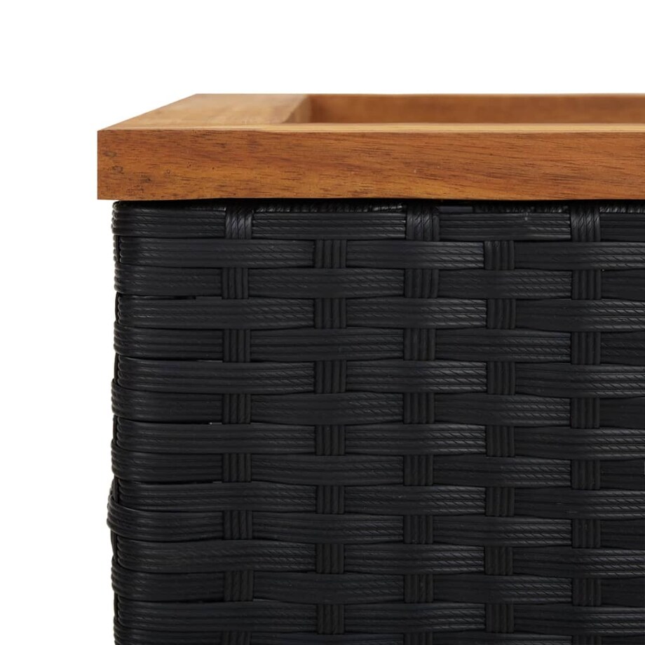 vidaXL Donica, czarna, 40x40x80 cm, polirattan