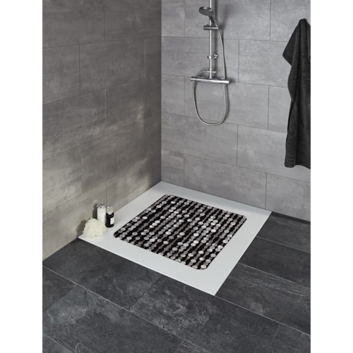 Kleine Wolke Perla Mata antypoślizgowa pod prysznic 55x55 cm PVC czarny