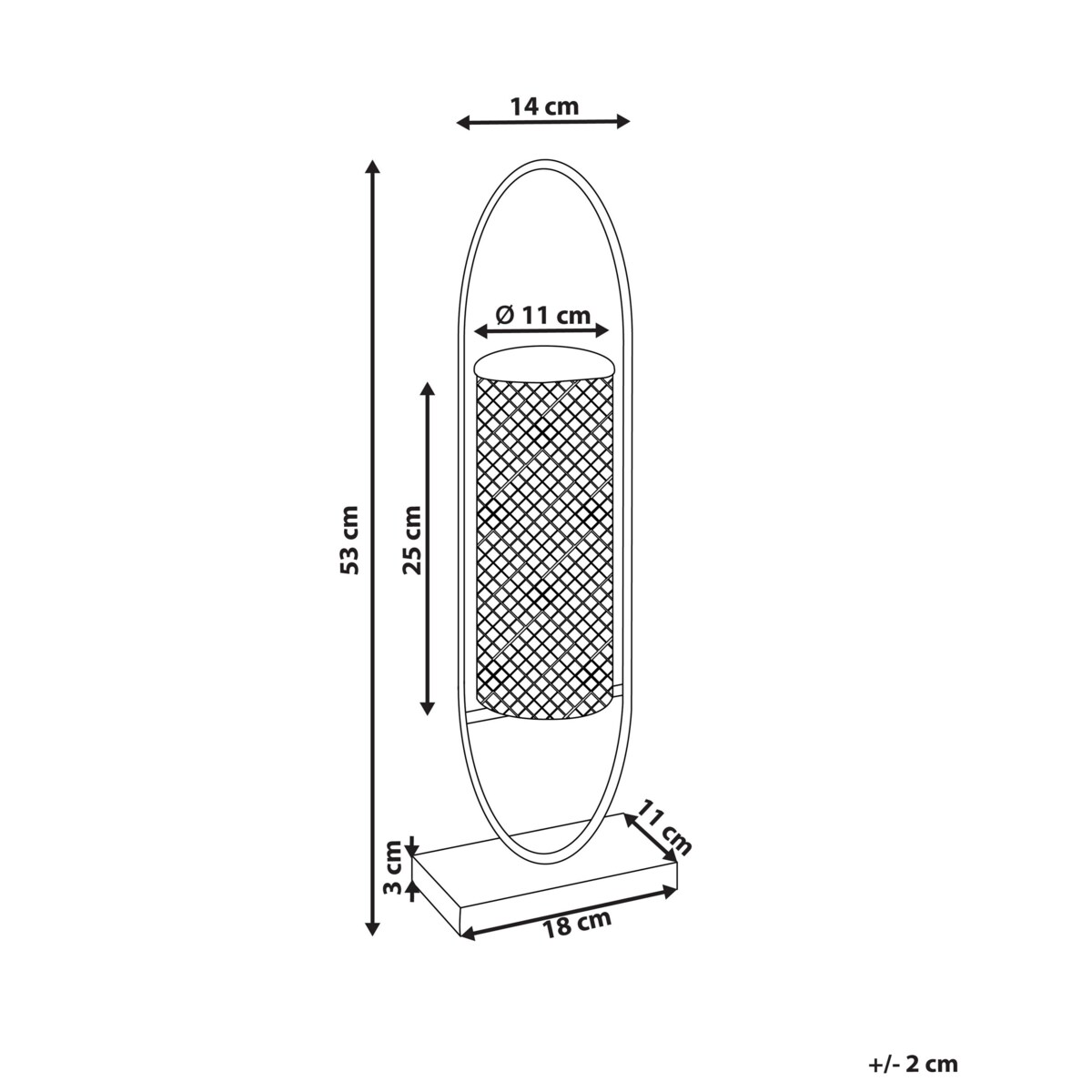 Świecznik metalowy 53 cm złoty BOHOL