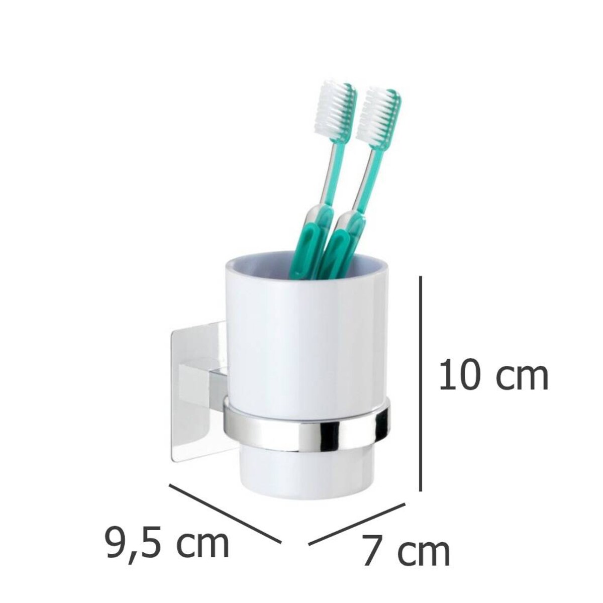 Kubek na szczoteczki do zębów QUADRO z uchwytem Turbo-Loc, WENKO