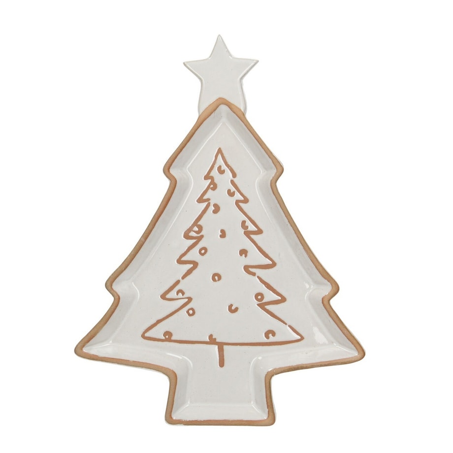 Patera Beige Christmas Tree classic boże narodzenie, święta, świąteczne, biały-beżowy, 26 x 35 x 2 cm