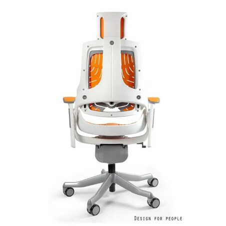Fotel biurowy WAU biały/pomarańczowy elastomer