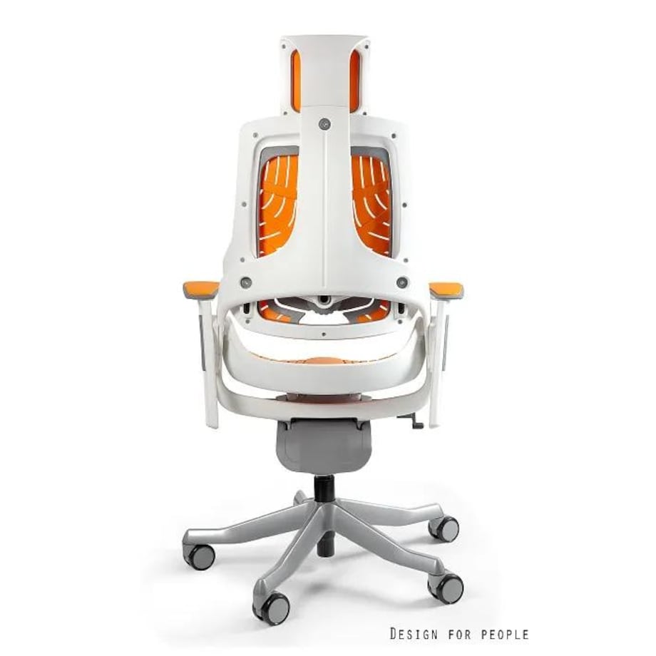 Fotel biurowy WAU biały/pomarańczowy elastomer