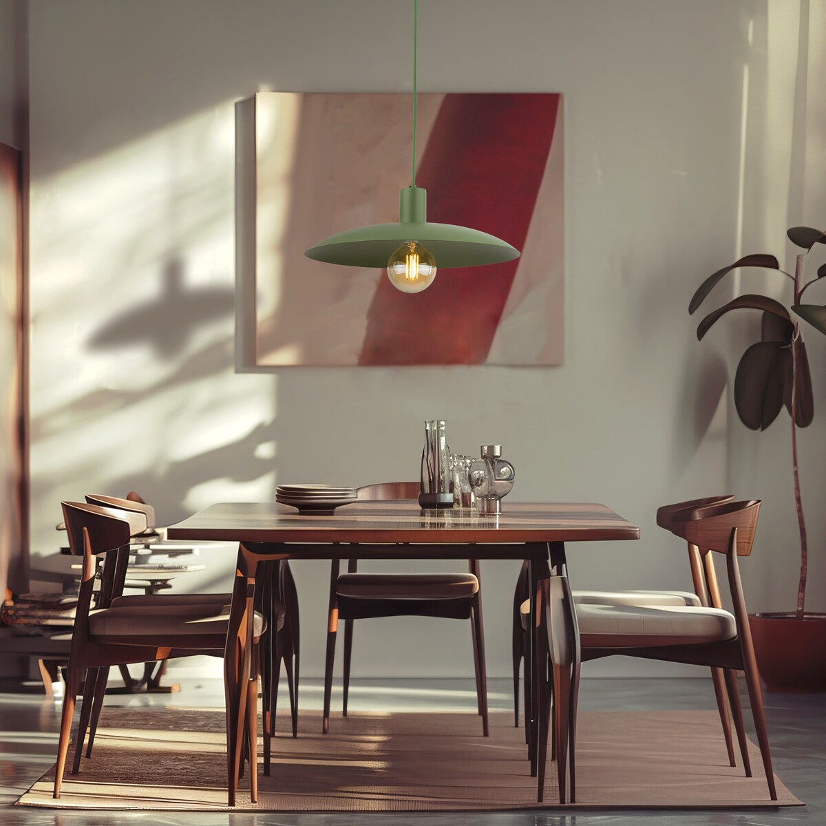 Lampa wisząca zielona ASTRA PEAPOD 10713 TK Lighting E27 metalowa regulowana 41 cm do salonu i jadalni