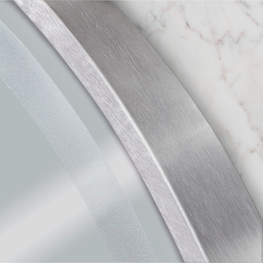 Lustro ścienne LED ze stalowa szczotkowaną ramą MMJ 70cm