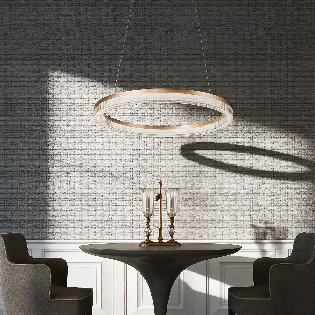 Lampa sufitowa wisząca Light Prestige Midway złoty LED CCT 3000, 4000, 6000 (regulowana) 1 szt.