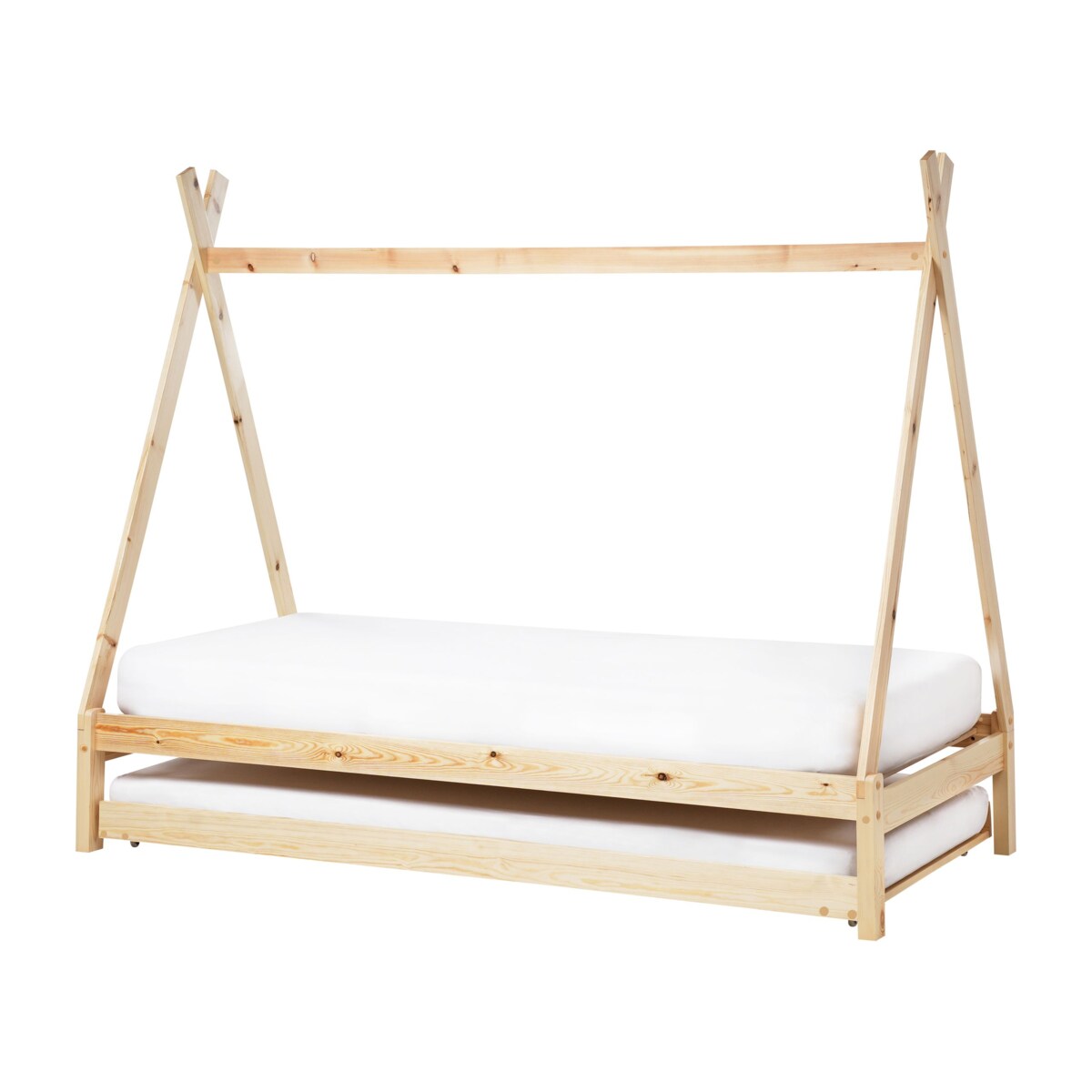 Łóżko dziecięce Drewno sosnowe TALMONTIERS 90 x 200 cm Jasnobrązowy