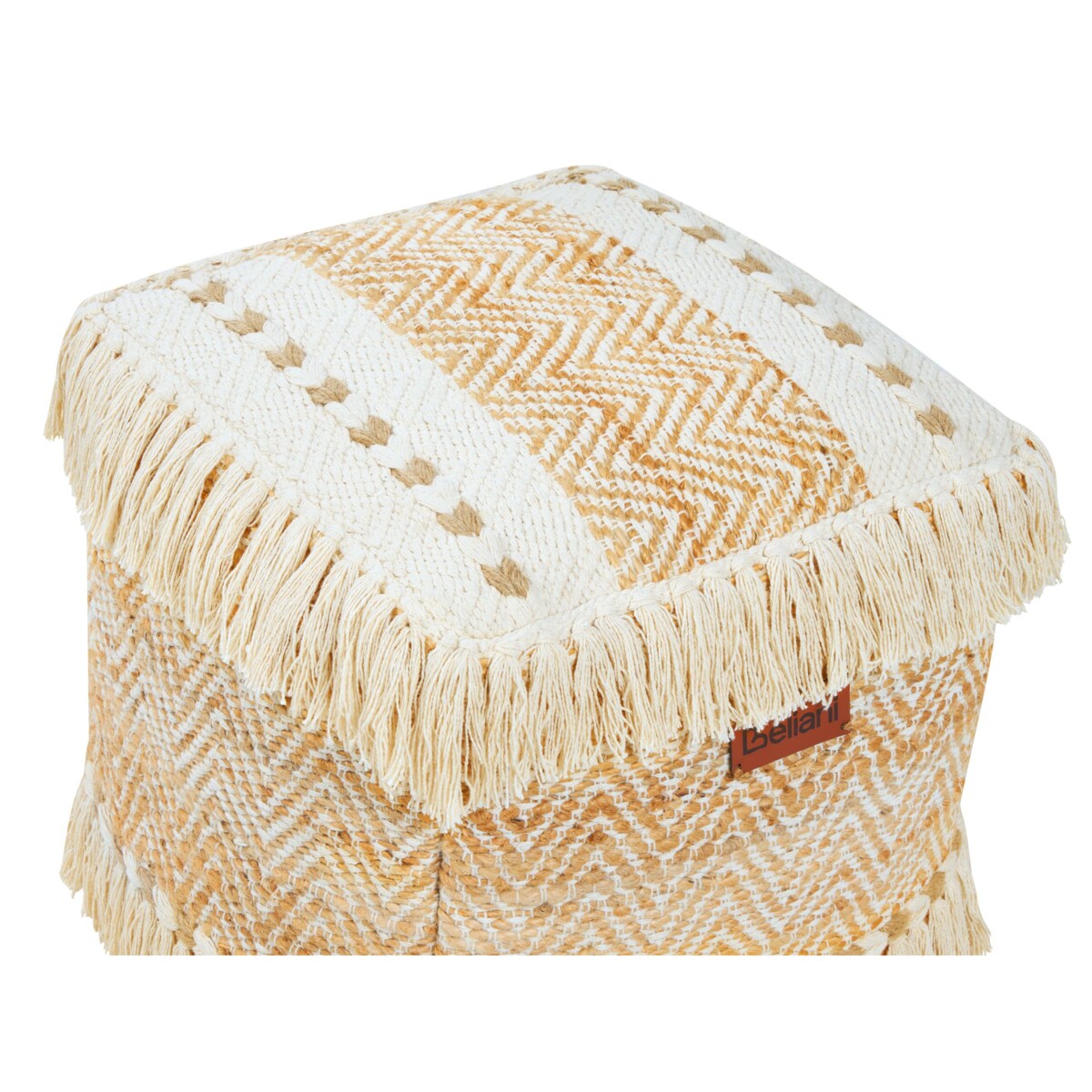 Puf z juty 40 x 40 cm beżowy ALUPOLA