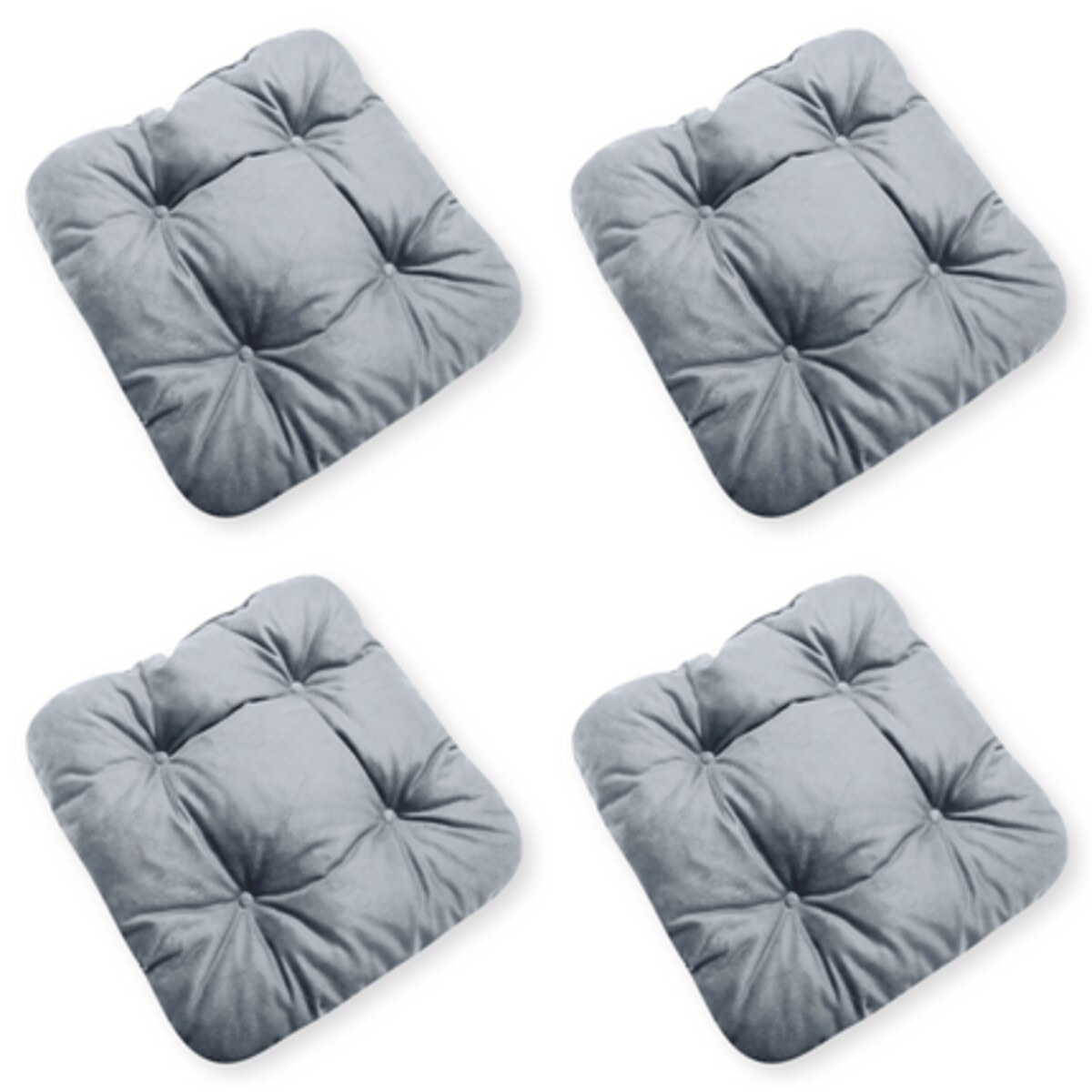 Zestaw 4 poduszek na krzesło/stołek, standard, 45x45 cm, Grafit