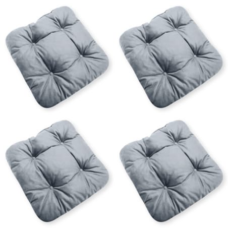Zestaw 4 poduszek na krzesło/stołek, standard, 45x45 cm, Grafit