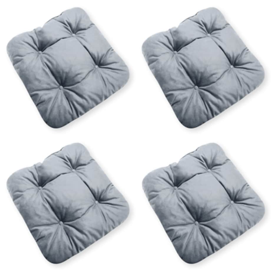 Zestaw 4 poduszek na krzesło/stołek, standard, 45x45 cm, Grafit