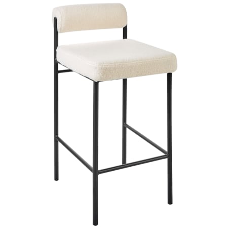 Krzesło barowe Zestaw 2 Boucle Złamana biel AMAYA