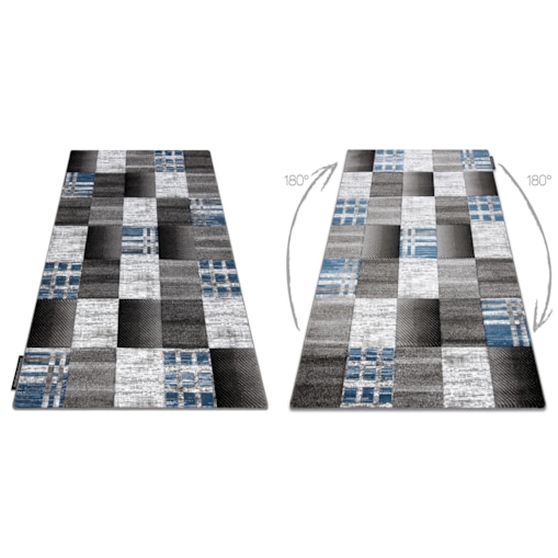 Dywan ALTER Siena Kwadraty kratka niebieski 140x190 cm