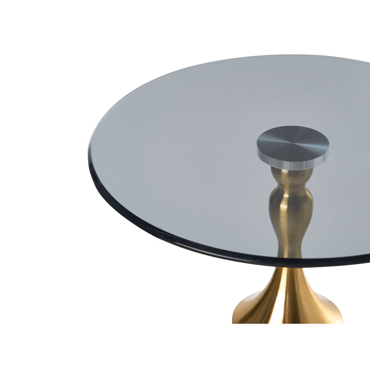 Stolik pomocniczy CARTER Szkło hartowane Szary marmur