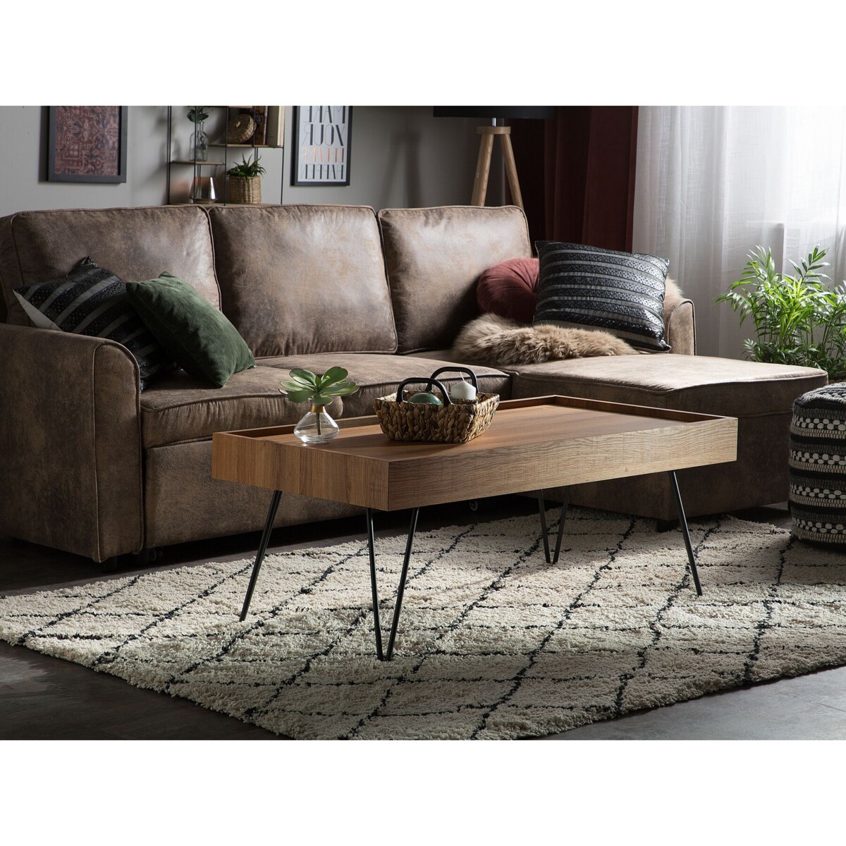 Stolik kawowy ciemne drewno WELTON