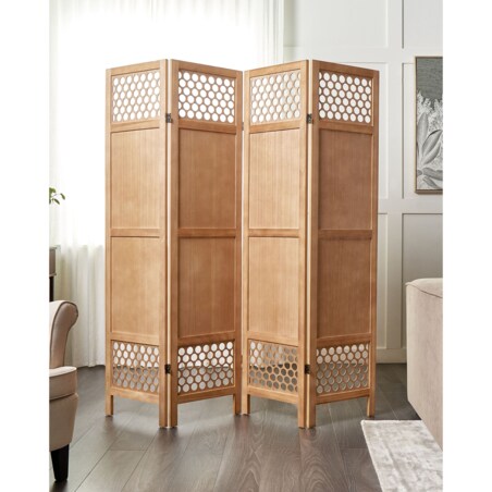 4-panelowy parawan pokojowy CERTOSA Jasnobrązowy 163 cm 170 cm