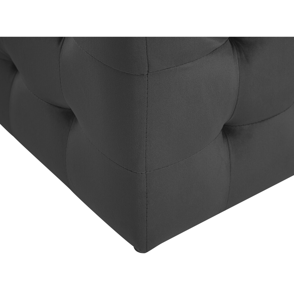 Puf ze schowkiem welurowy czarny MICHIGAN