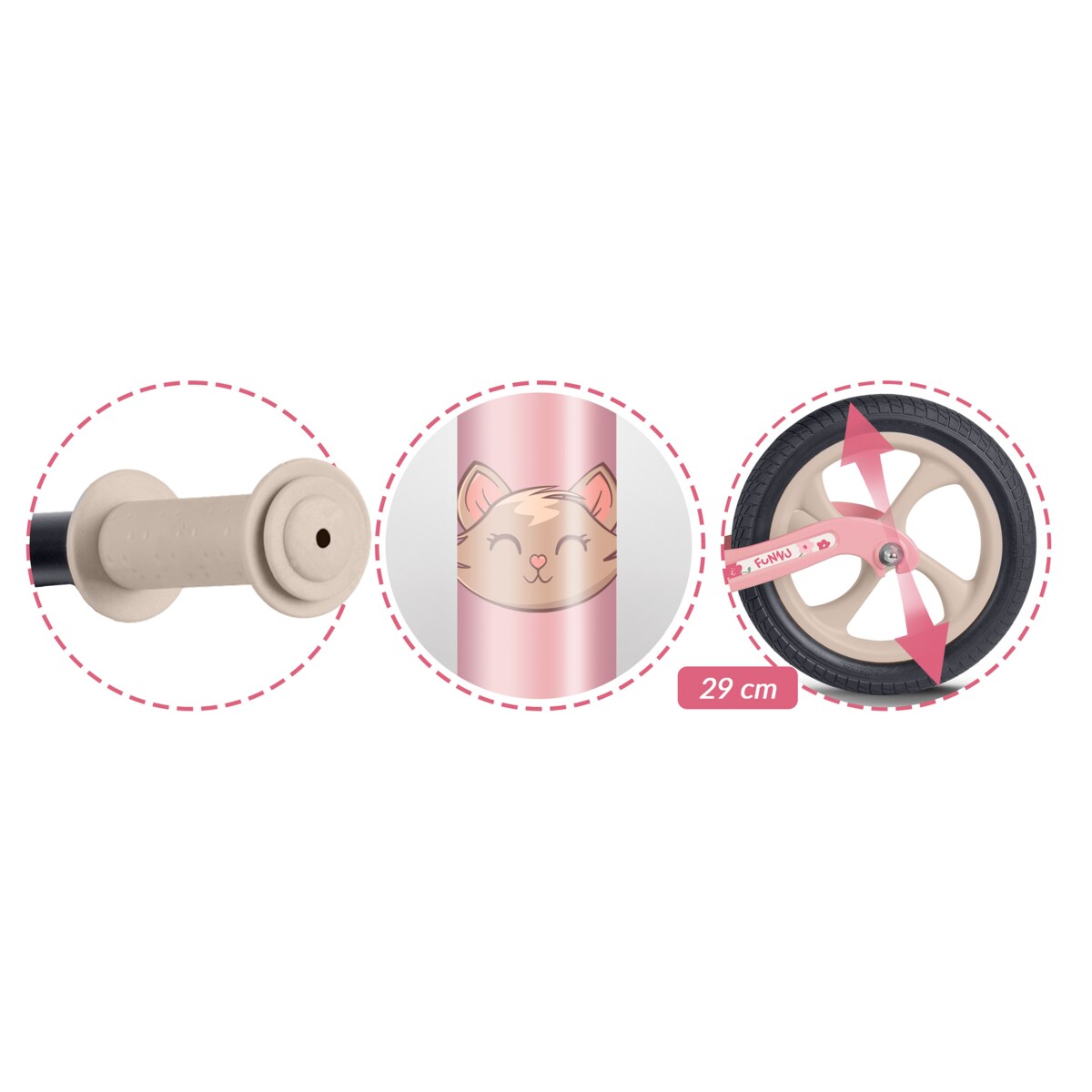 Rowerek biegowy dla dzieci magnesium Ricokids różowo-kremowy Funnu 760503