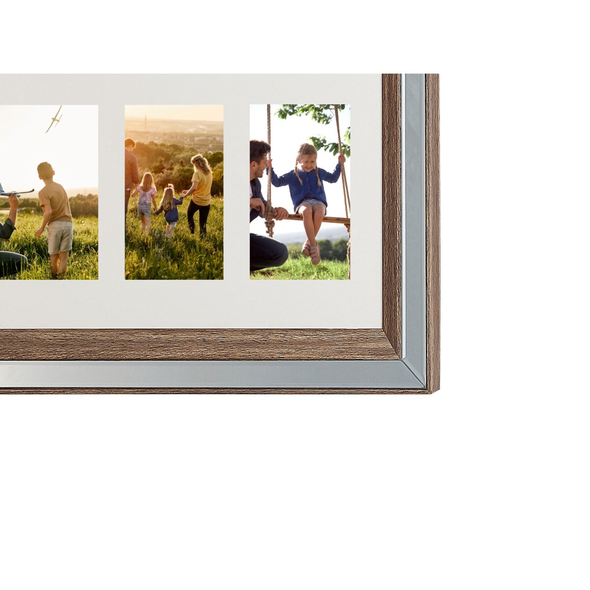 Multiramka na 6 zdjęć lustrzana ciemne drewno SINTA