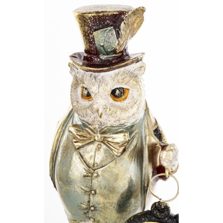 Dekoracja - figurka 28x12x10 cm SOWA-2 z zegarkiem
