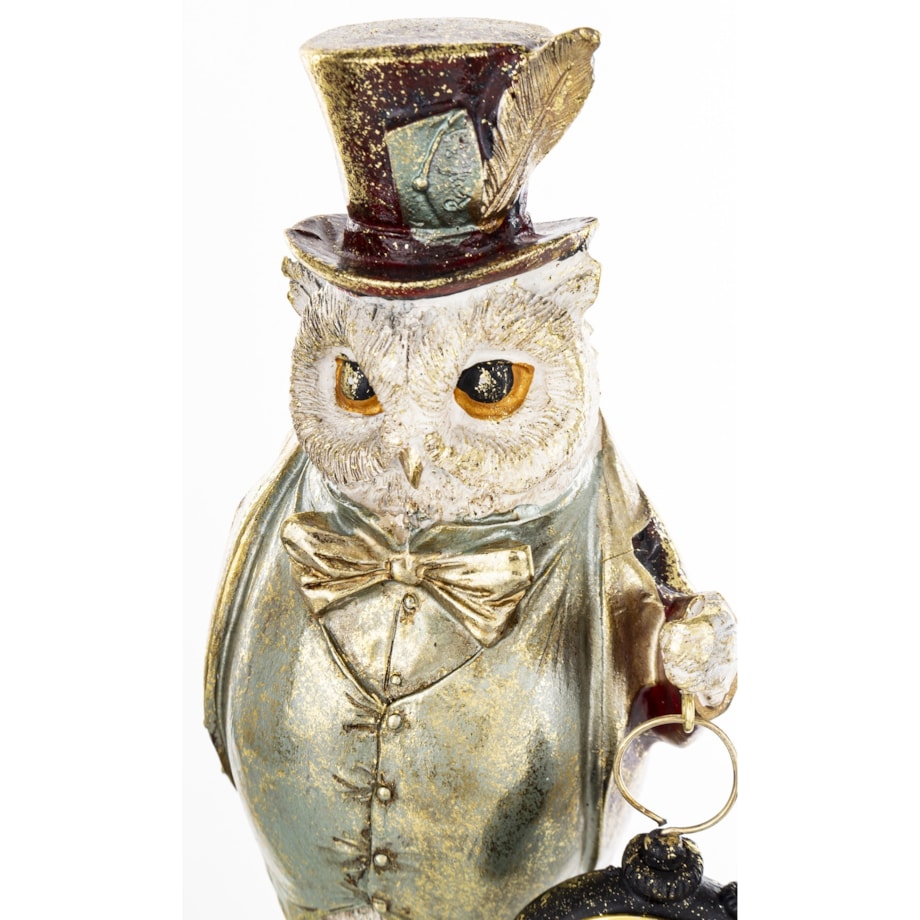 Dekoracja - figurka 28x12x10 cm SOWA-2 z zegarkiem
