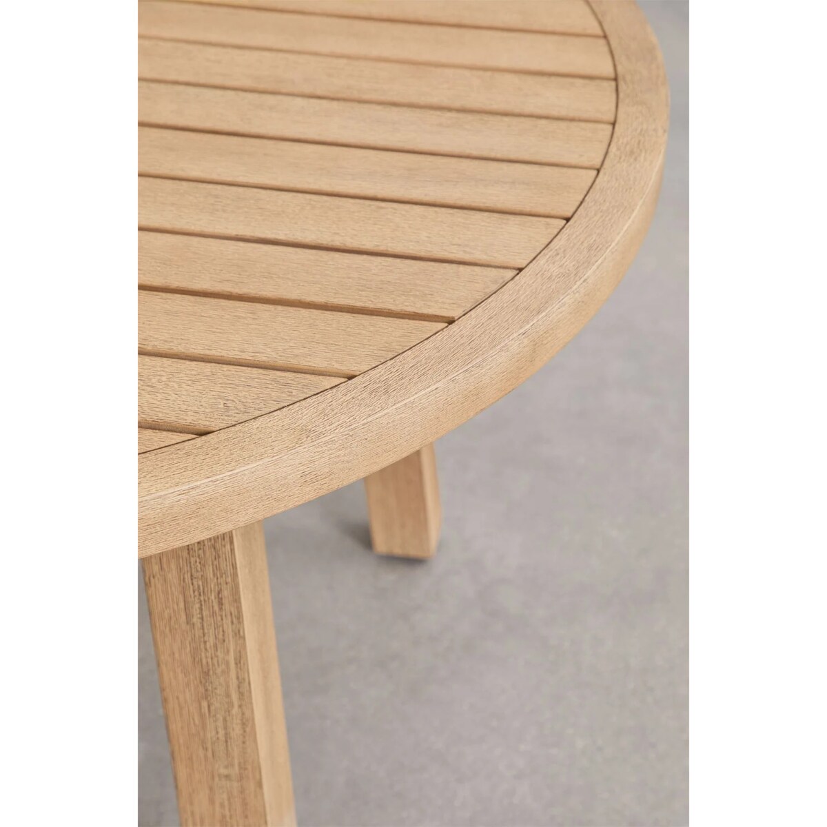 Zestaw ogrodowy: okrągły stół i 6 krzeseł z drewna akacjowego Dubai ecru