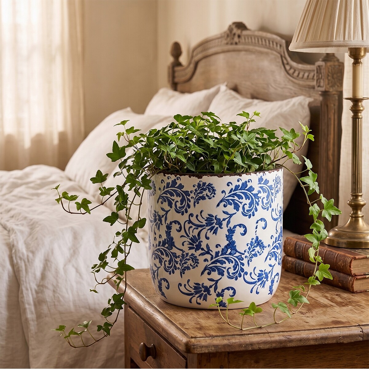 DONICZKA CERAMICZNA 23cm DUŻA NA BALKON TARAS KWIATY BONSAI BIAŁA OSŁONKA