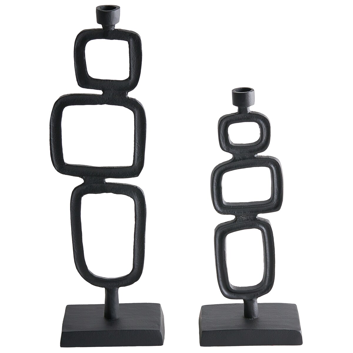 Zestaw 2 świeczników SIPANJE Metal 35/48 cm Czarny