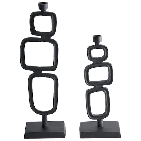 Zestaw 2 świeczników SIPANJE Metal 35/48 cm Czarny