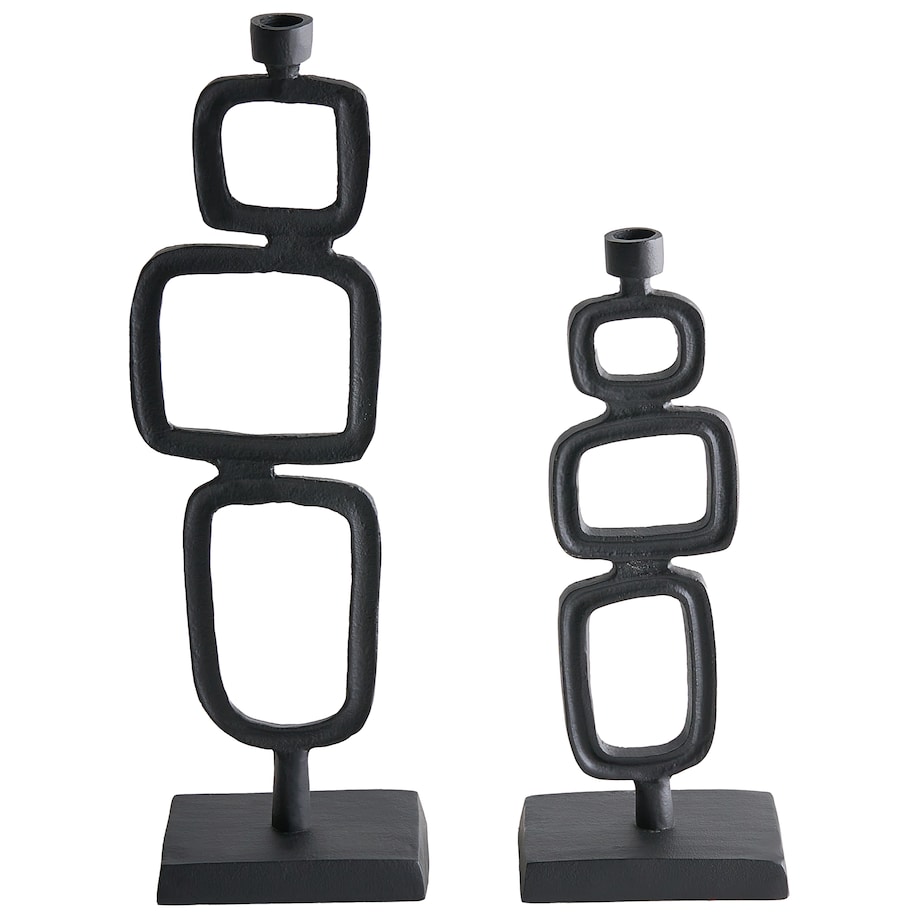 Zestaw 2 świeczników SIPANJE Metal 35/48 cm Czarny