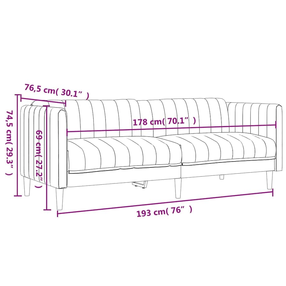vidaXL Sofa 3-osobowa, ciemnozielona, tapicerowana tkaniną