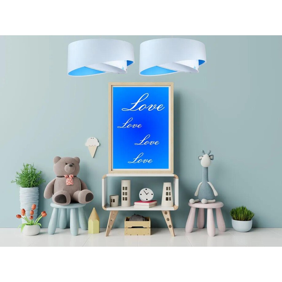 Lampa wisząca DREAMER biała/niebieska