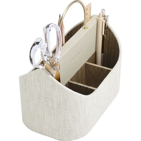 Organizer na długopisy Stackers jasnobeżowy lniany z uchwytem