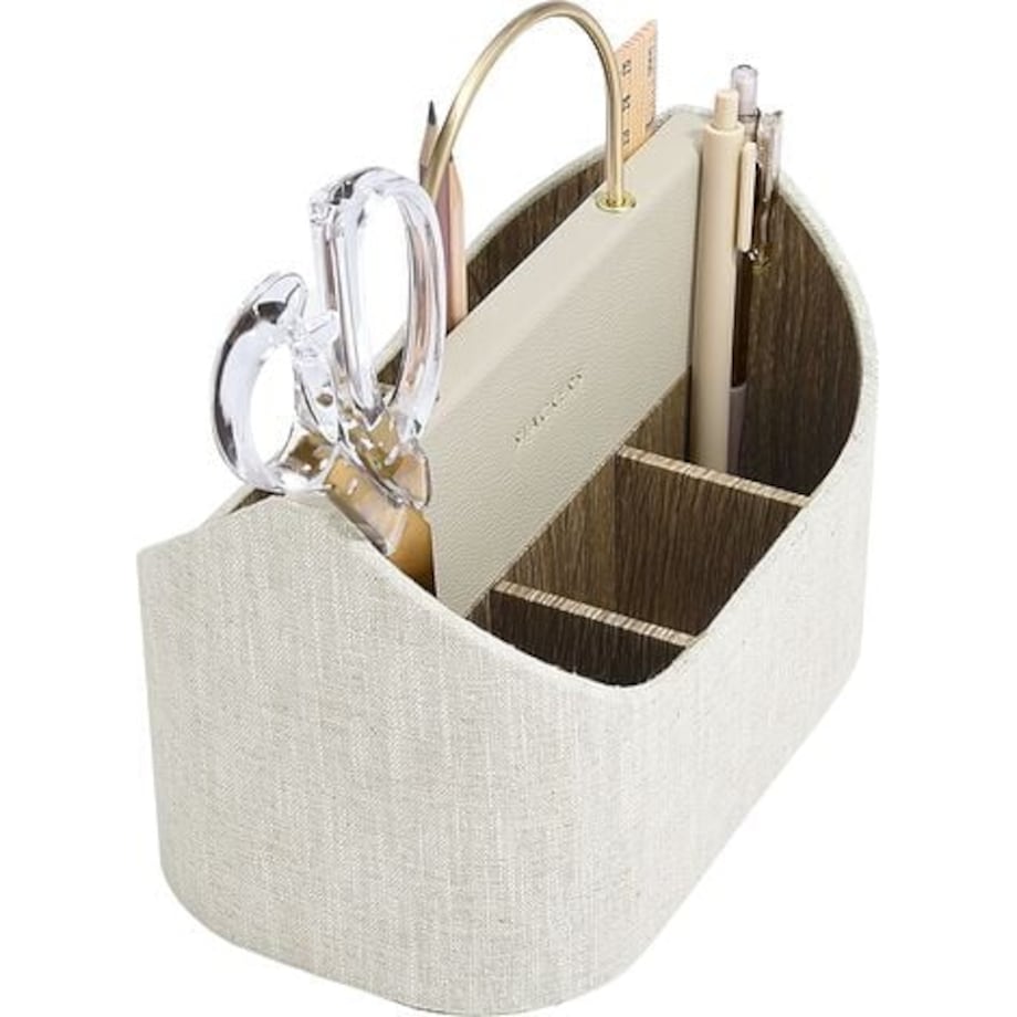 Organizer na długopisy Stackers jasnobeżowy lniany z uchwytem