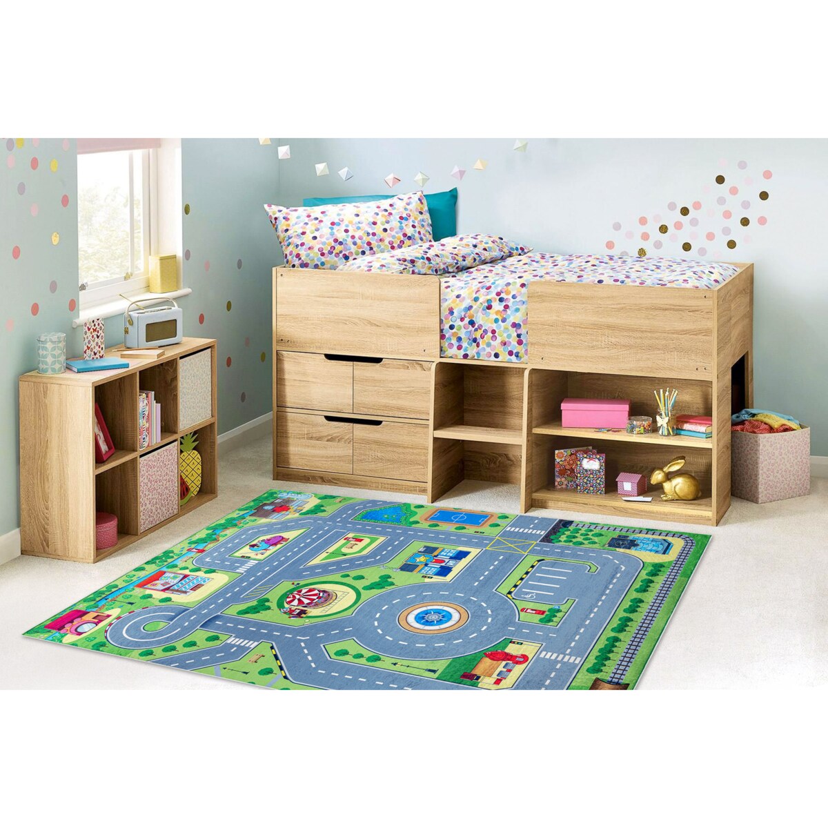 Dywan do prania BAMBINO 9028 Miasto, ulice, 120x170 cm