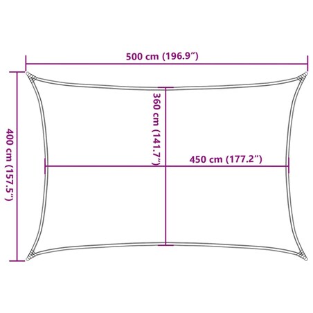 vidaXL Żagiel przeciwsłoneczny, 160 g/m², kremowy, 4x5 m, HDPE