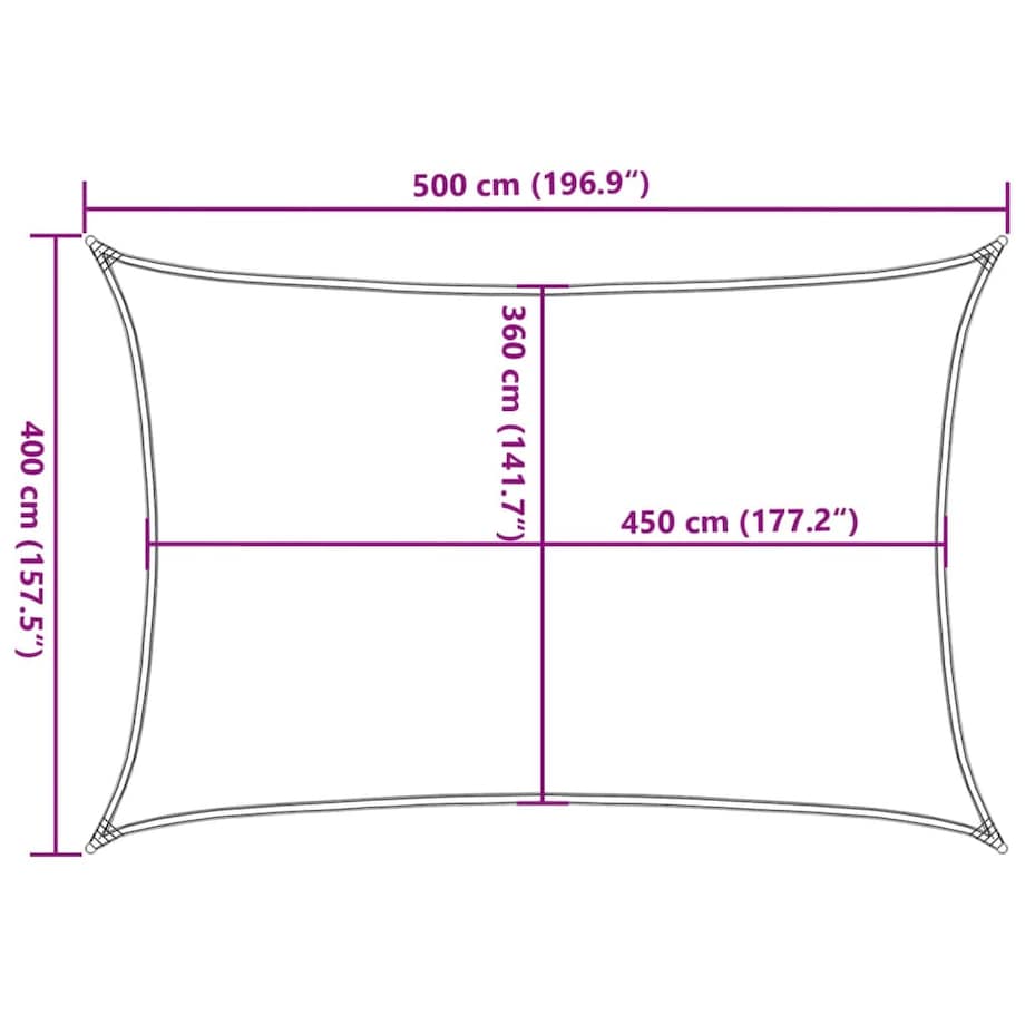 vidaXL Żagiel przeciwsłoneczny, 160 g/m², kremowy, 4x5 m, HDPE