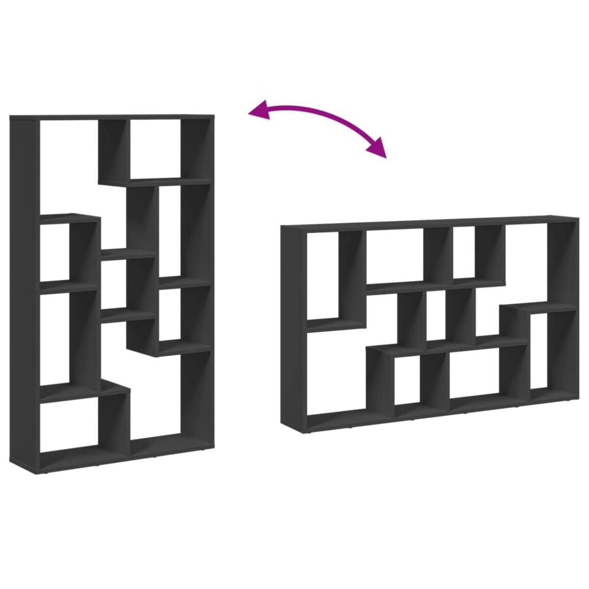 vidaXL Regał na książki, czarny, 72x20x120 cm, materiał drewnopochodny