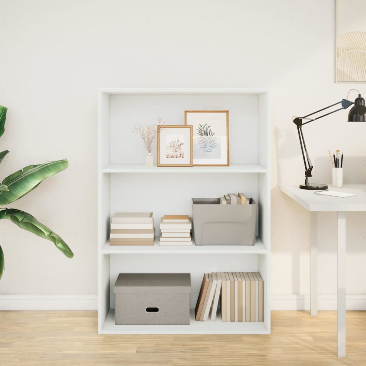 vidaXL Regał na książki, biały, 80x30x114 cm, materiał drewnopochodny