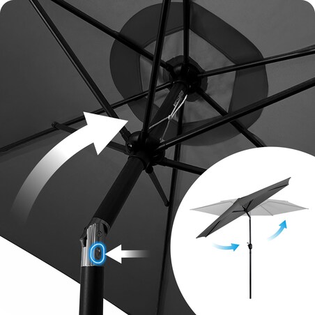 Duży parasol ogrodowy 300cm balkonowy składany + pokrowiec Plonos