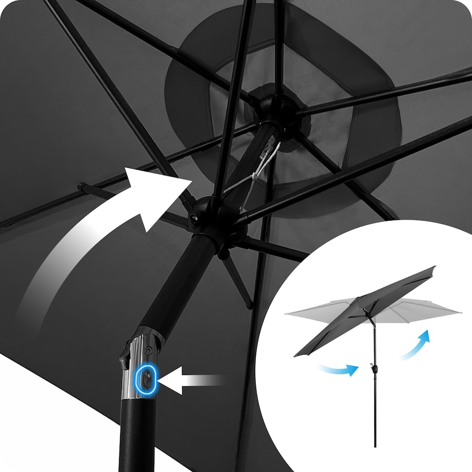 Duży parasol ogrodowy 300cm balkonowy składany + pokrowiec Plonos