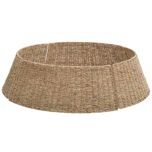 vidaXL Kołnierz do Choinki Brązowy 105 x 105 x 28 cm Trawa morska