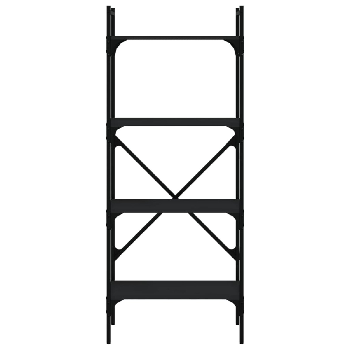 vidaXL 4-poziomowy regał na książki, czarny, 56x31,5x138,5 cm