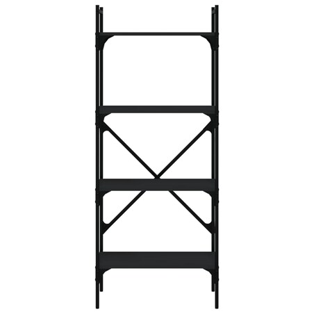 vidaXL 4-poziomowy regał na książki, czarny, 56x31,5x138,5 cm